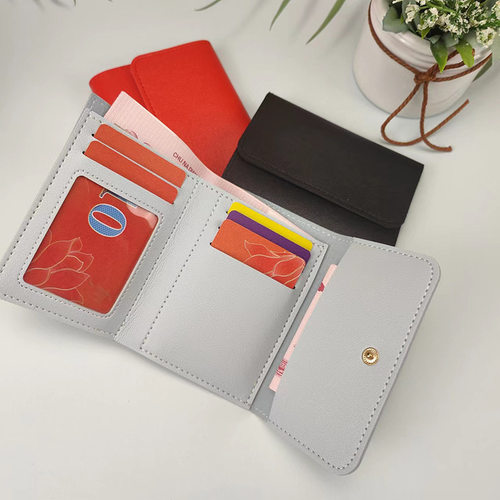 Simple Short Women's Wallet Student Ticket Clip Multi-functi