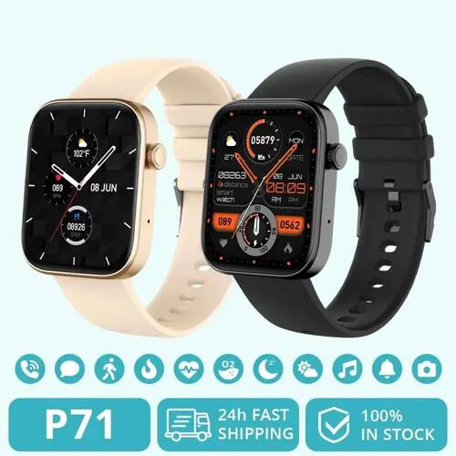 P71 Voice Calling Smartwatch Men Health Monitoring IP68 Wate