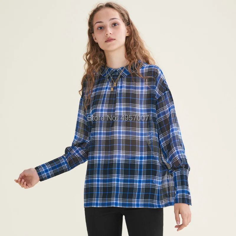 2024 Newest Women Gingham Checkered Shirt Top With Elastic N