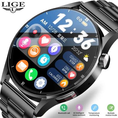 LIGE Smart Watch For Men Full Touch Screen Sport Fitness Wat