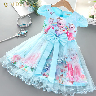 Summer Kids Clothes Pretty Korean Little Girls Dresses Froze