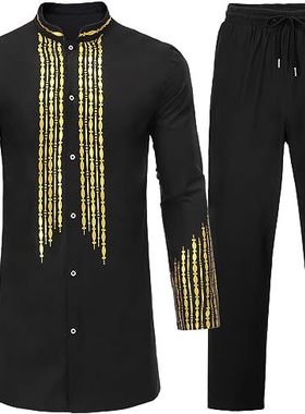 2024 Hot Sale Men's African Men's Suit Bronzed Top And Trous