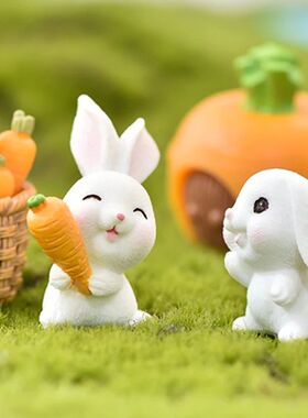 Cute Mini Resin Bunny Easter Decorations Home Miniature Land