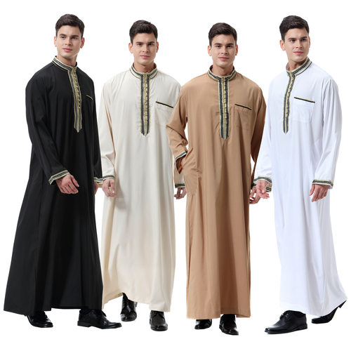 Factory Ready Stock Middle Eastern Men's Appliqued Stand-col