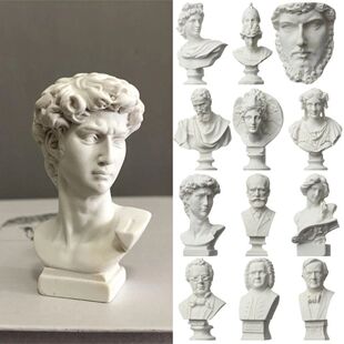 Resin David Statue Mini Head Art Decoration Norse Mythology