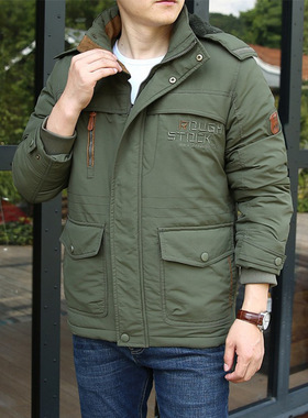 【8186】!men's Warm Cotton Coat, Thickened Velvet, Mid-lengt