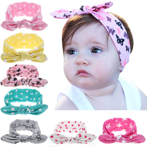 baby girl headband Infant hair accessory rabbit ear bow newb