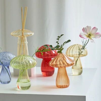 Mini Bud Vase Glass Mushroom Aromatherapy Bottle Hydroponic