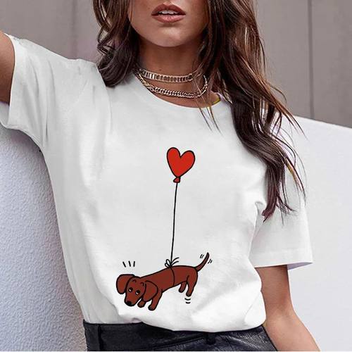 Dachshund Pug Teckel Funny T Shirt for Summer Women Harajuku