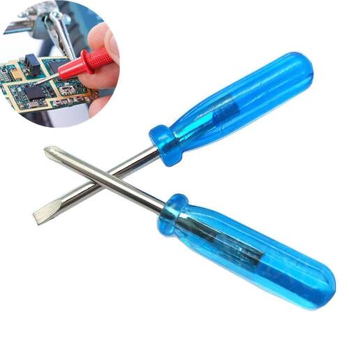 2PCS Transparent Handle Metal Screw Driver Kit Set Mini Smal