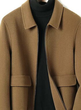 Ready Stock Wool Thickened Double-sided Cashmere Coat Men's