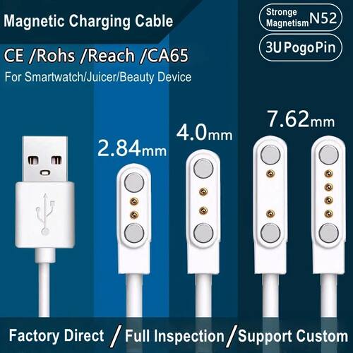 Smart Watch Magnetic USB Dock Charger 2pin 4pin Charging Cab