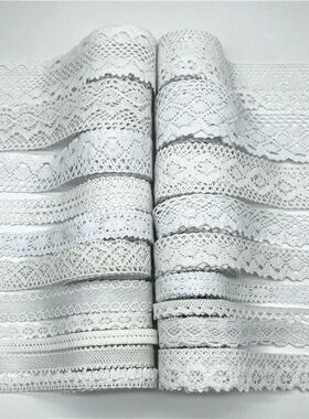 10mm-50mm 2yards White 100%Cotton Lace Ribbon For Apparel Se