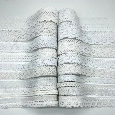 10mm-50mm 2yards White 100%Cotton Lace Ribbon For Apparel Se