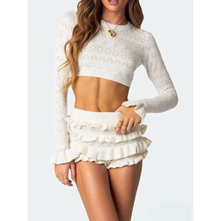 Women's Fairycore Two-Piece Clothing Long Sleeve Crew Neck