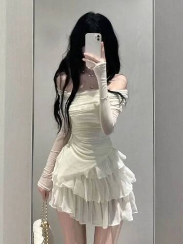 2024 Spring Two Pieces Skirt Set Women Y2k Crop ops T-shirt