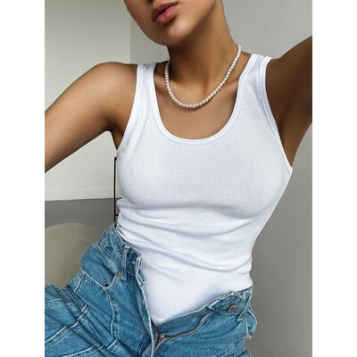Women's Tees Sleeveless 100% Cotton ops Summer O Neck Tanks
