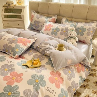 Cute Bedding Set Men Women Duvet ver Bed Linen Washed Cotton