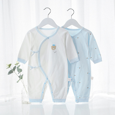 Spring Autumn Newborn Baby Romper Soild Color Baby Clothes G