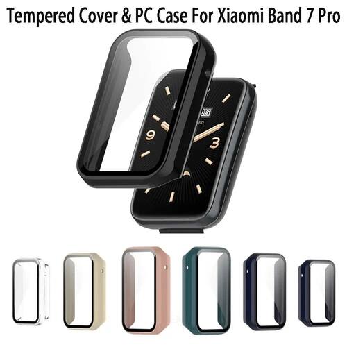 For Xiaomi Band 7 Pro PC Case+Tempered Glass Smart Watch Scr