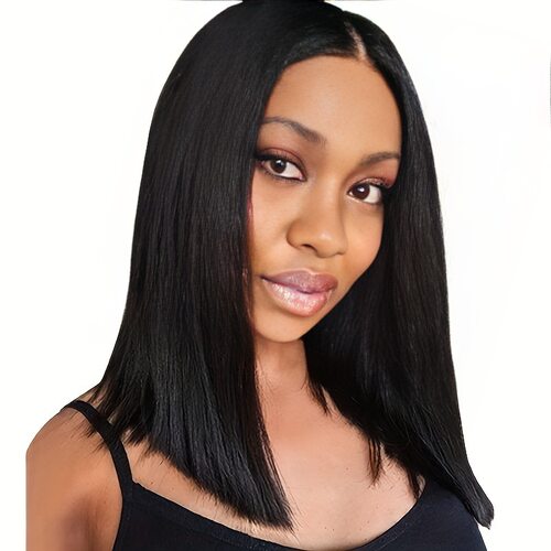 Long Straight Hair, Medium Parting And Short Hair, Whole Top