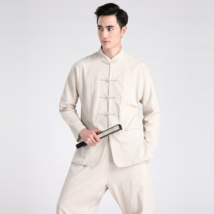Casual Pants Men's Chinese-style Plus Size Linen T-shirt Sui