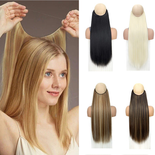 Women's Long Straight Hair Curtain Hair Tape One-piece Hair