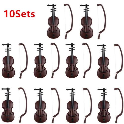10Sets/1Set Mini Violins Ornament Miniature Violins Model wi