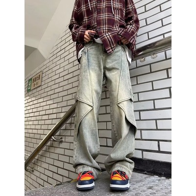 Sreet Retro Jeans Men's Niche Design Hiphop Pants Tide Brand