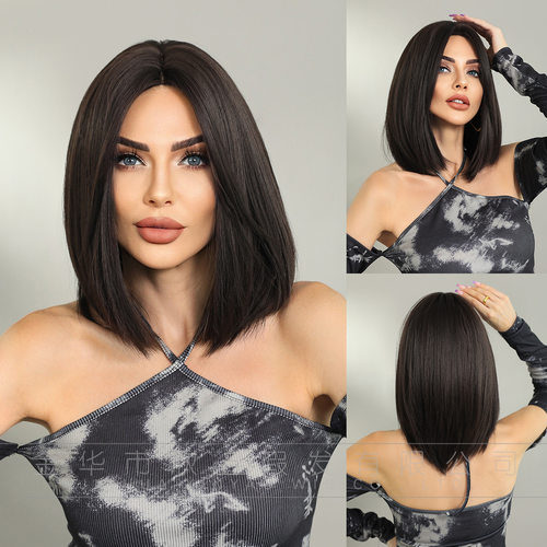 Female  Short Hair Straight Shoulder-length Short Wig Medium