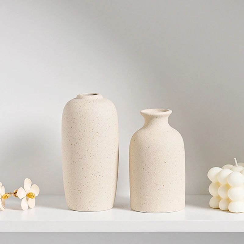 INS Ceramic Vase White Flower Pot Nordic Decorative Vase Dry
