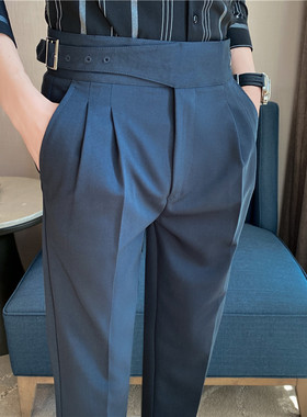 Men's Casual Trousers, Naples Trousers, rendy Men's High-wai