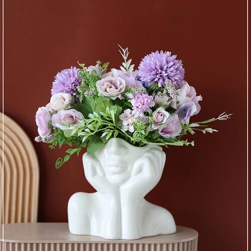 Nordic Style Flower Vase Women Body Half Face Flower Pot Vas
