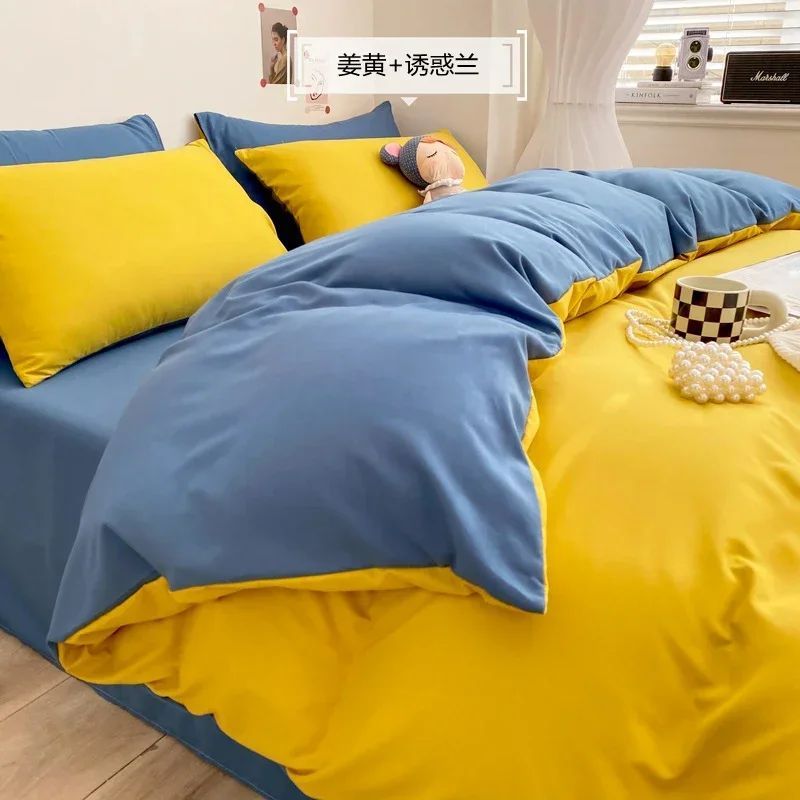 Simple Double-sided Design King Size Bedding Set Soft Comfor