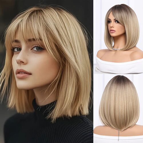 E-commerce Fashion Women's Light Brown Short Hair With B Yi