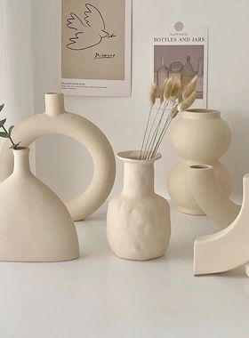 Modern Simple Ceramic Art Vase Dried Flowers Flower Arrangem