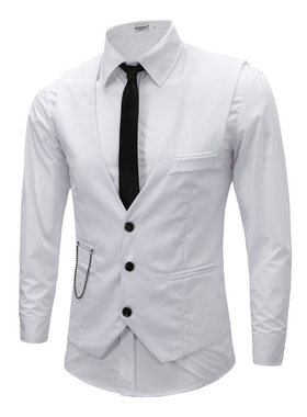 Foreign trade entities take goods v-collar trim vest busines