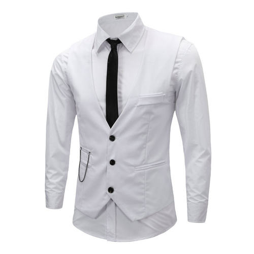 Foreign trade entities take goods v-collar trim vest busines