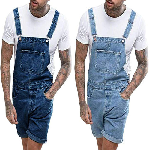 Ebay Retro Men's Denim Holed Shorts Overalls Pants