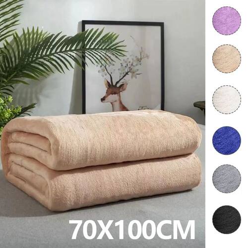 Fluffy Warm Super Soft Flannel Blanket Durable Office Bedspr