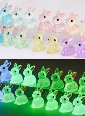 1PC DIY Cute Luminous Bunnies Microlandscape Gardening New M