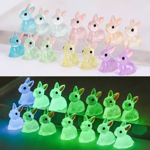 1PC DIY Cute Luminous Bunnies Microlandscape Gardening New M