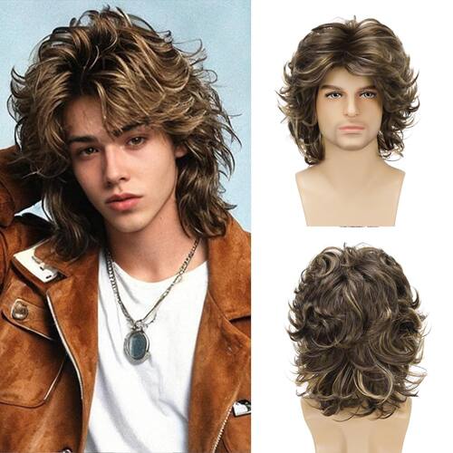 Temu Men's Brown Short Curly Hair Short Curly Men's Hair Nat