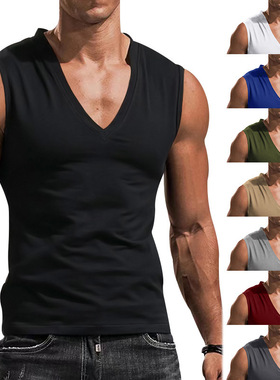 E-commerce Solid Color Men's Loose V-neck V-neck Men's Vest