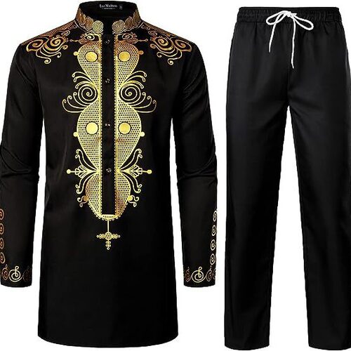 2024 Hot Sale Men's African Men's Suit Bronzed Top And Trous