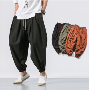 Linen Casual Nine Style Japanese Men Chinese Pants