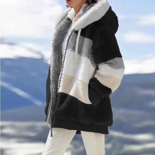 Winter Fashion Women's Coat 2024 Hooded Zipper Ladies Jacket