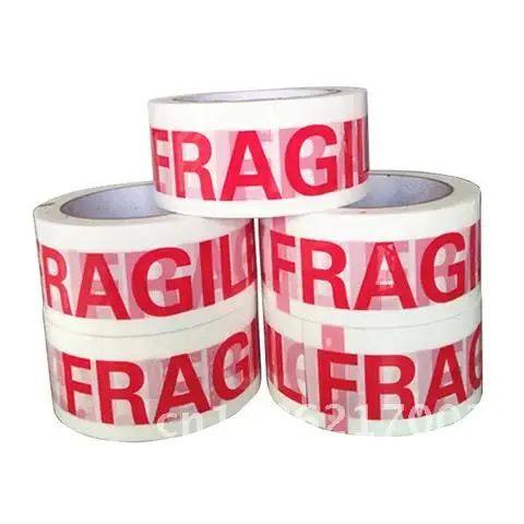 Safety Adhesive Warning Tapes 66 Meters Fragile Red Sticker