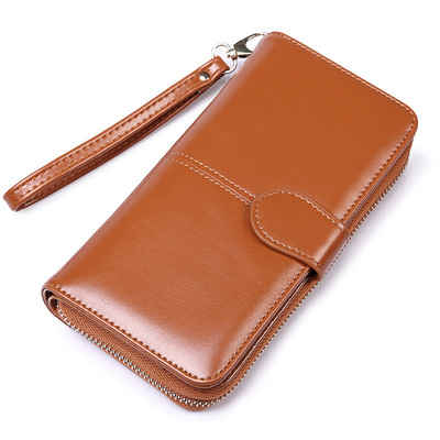 Manufacturer Direct Sales Oil Leather Wallet Women's Retro O