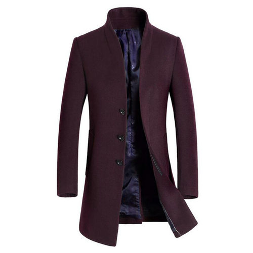2024 Men's Woolen Coat Casual Woolen Windbreaker Jacket Larg